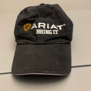 *NWOT* Ariat Bring It Black/White Velcro Strapback Hat Cap